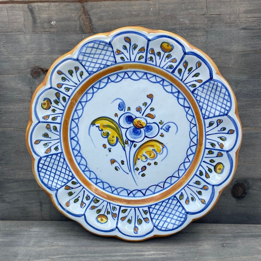 Vintage Signed Talavera Mexican Pottery Decorative Salad Dessert Plate 7"